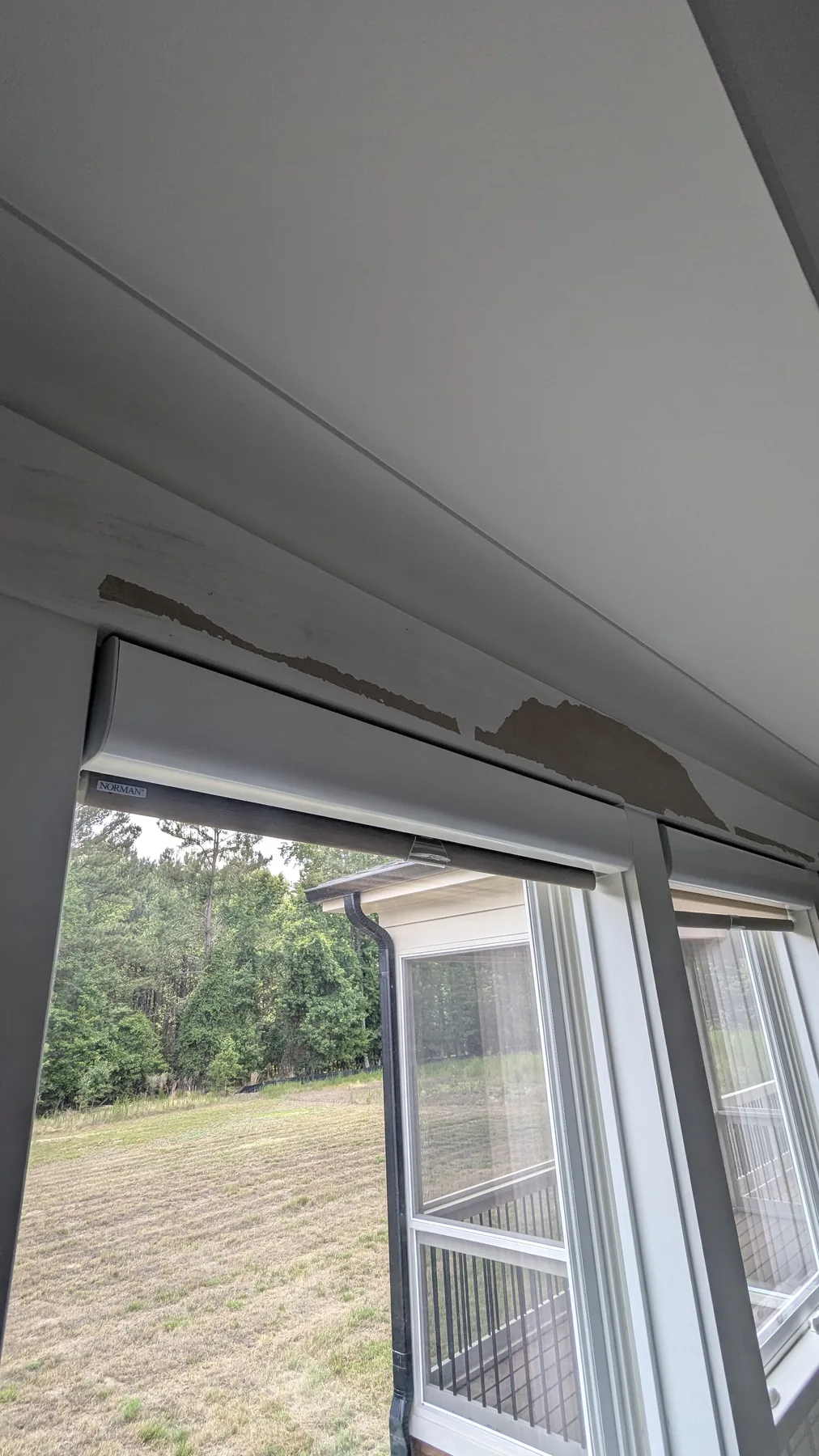 Wall patching around an angled window opening